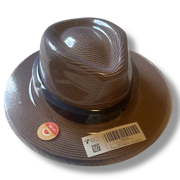 Stylish Tan Fedora with Black Band NWT - Picture 2 of 3